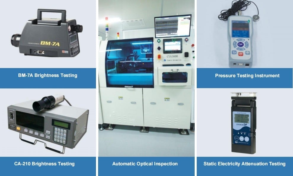 LCD testing equipment on the CDTech production line